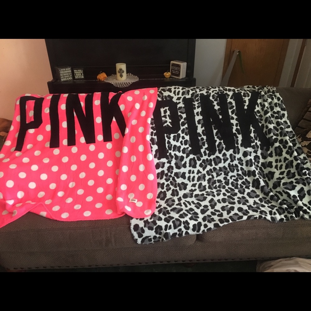 SUPER RARE Victoria’s Secret PINK cheetah blankets